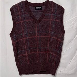 Vintage Jantzen Sweater Vest Plaid Windowpane Knit Made in USA Men’s/Women’s M